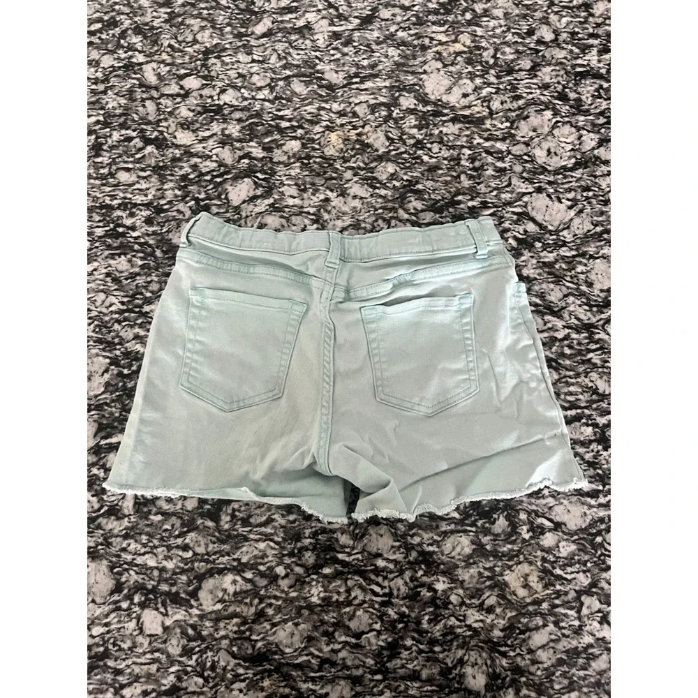 The Children's Place Cut Off Shorts Girls 12 Blue Denim Raw Hem Summer Beach